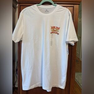 Ron Jon Surf Shop & Rip Curl White Tee with Bold Graphic NWT